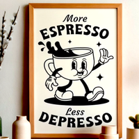 Poster su TELA More espresso vintage 30X40