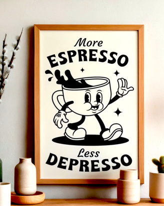Poster su TELA More espresso vintage 30X40