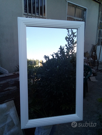 Specchio laccato bianco in legno