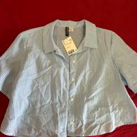camicia crop a righe h&m