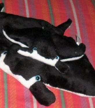 Peluche toy mamma Gazza Manta di mare con cucciolo