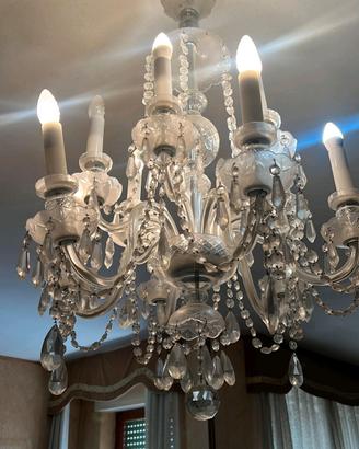 Coppia di lampadari Maria Teresa Cristallo Boemia 