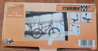 Appendi-bici a soffitto con sollevamento a pulegge