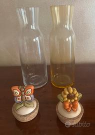 Coppia Bottiglie Caraffe THUN in Vetro