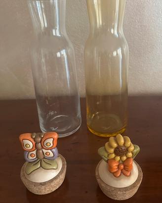 Coppia Bottiglie Caraffe THUN in Vetro