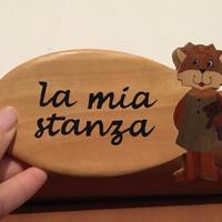 Targhetta in legno "La mia stanza"