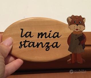 Targhetta in legno "La mia stanza"