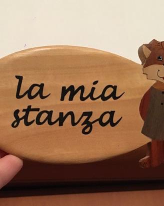 Targhetta in legno "La mia stanza"