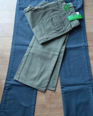 2 PANTALONI BENETTON CON ETICHETTA BIMBA 12 ANNI
