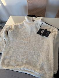 Maglione con cappuccio uomo bianco