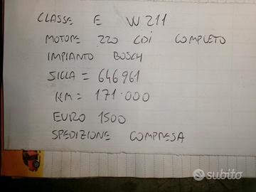 Motore classe e w 211 220 cdi completo