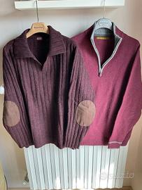 2 Maglioni Uomo lana bordeaux Tg XL STEFANEL