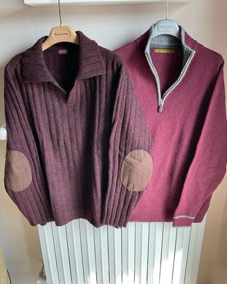 2 Maglioni Uomo lana bordeaux Tg XL STEFANEL