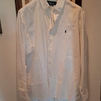 camicia bianca cotone uomo Ralph Lauren polsi usat