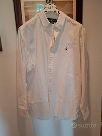camicia bianca cotone uomo Ralph Lauren polsi usat
