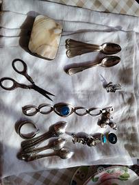 oggetti argento  e madreperla 
