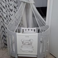 Culla per neonato con velo Cuoricini