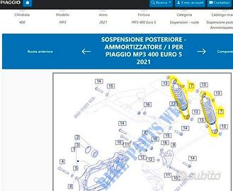 Coppia ammortizzatori per piaggio mp3 400 hpe 2021