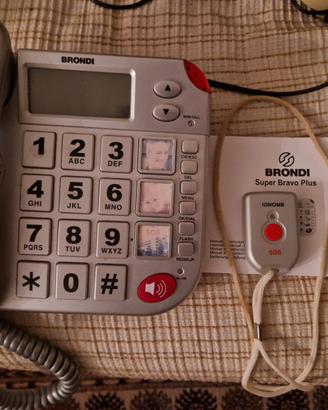Telefono fisso con medaglione di emergenza Brondi