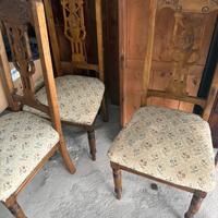 4 sedie legno noce imbottite