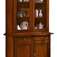 CREDENZA CIN VETRINA IN NOCE LEGNO ED ILLUMI INTER
