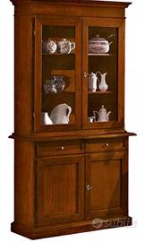 CREDENZA CIN VETRINA IN NOCE LEGNO ED ILLUMI INTER