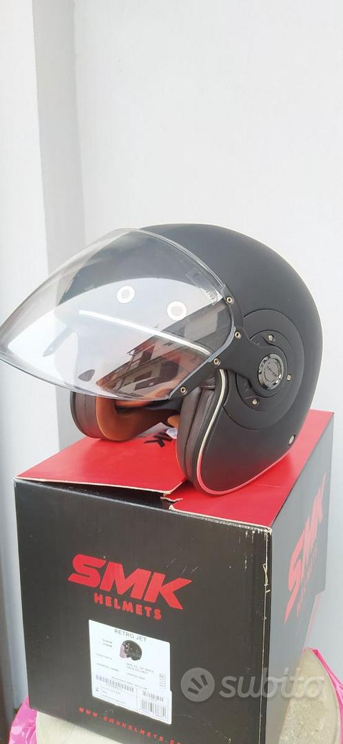 Casco Jet Smk Retro Rosso