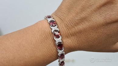 Bracciale in Oro 18 kt con Rubellite e Diamanti