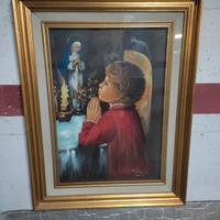 Quadro dipinto bimbo che prega