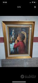 Quadro dipinto bimbo che prega