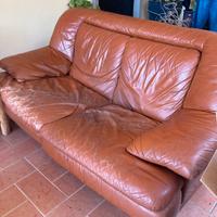 divano vera pelle marrone 2 posti