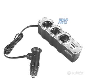 ADATTATORE PRESA ACCENDISIGARI AUTO 12V CON 3 INGR