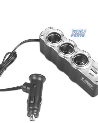 ADATTATORE PRESA ACCENDISIGARI AUTO 12V CON 3 INGR