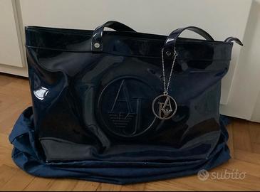 Borsa armani clearance jeans nera lucida