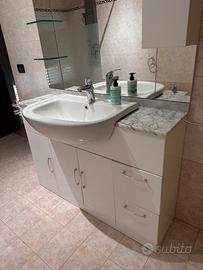 Mobiletto bagno bianco + specchio