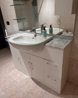 Mobiletto bagno bianco + specchio
