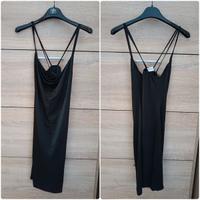 Vestito a tubino schiena scoperta Motivi nero luci