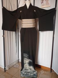 kimono Tomesode giapponese antico in seta 