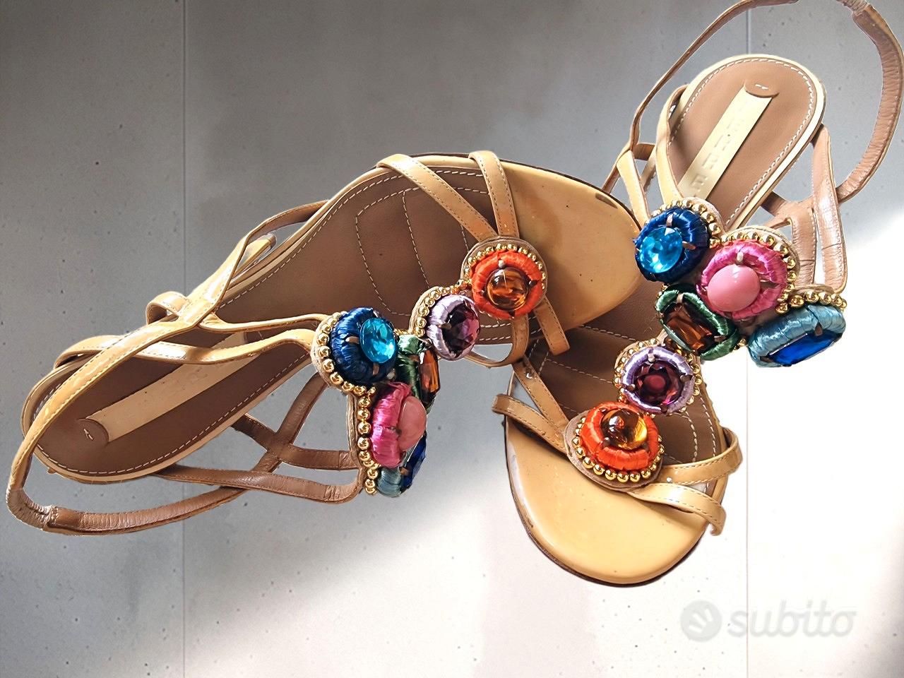 Sandali con plateau e pietre colorate Lerre n. 37 Abbigliamento e Accessori In vendita a Livorno
