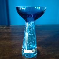 Vaso vetro blu pulegoso (24%Pbo)