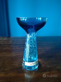 Vaso vetro blu pulegoso (24%Pbo)