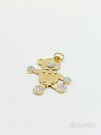 Ciondolo Orso snodato oro 18 kt e diamanti ct 0.35