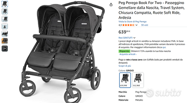 Passeggino gemellare Peg Perego Book For Two