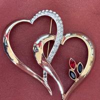 Spilla Vintage cuori intrecciati