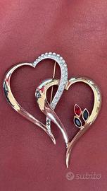 Spilla Vintage cuori intrecciati