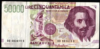 ITALIA 1997-Banconota 50000 lire Bernini 2° #YEU