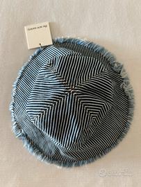 Cappello bucket bambina in denim a righe