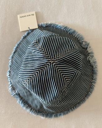 Cappello bucket bambina in denim a righe