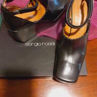 scarpe pelle nera "originale vintage Sergio Rossi"