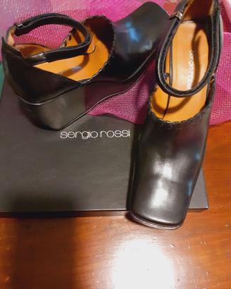 scarpe pelle nera "originale vintage Sergio Rossi"